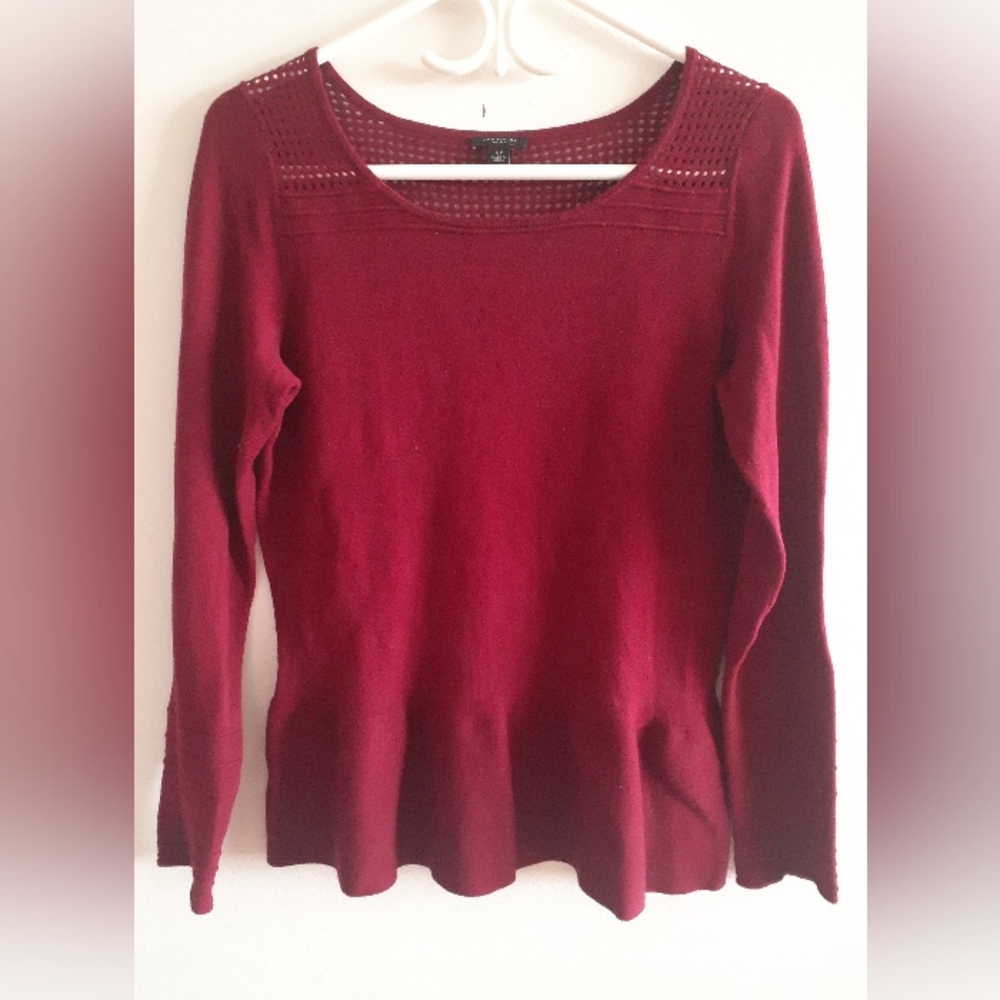 Ann Taylor burgundy peplum sweater